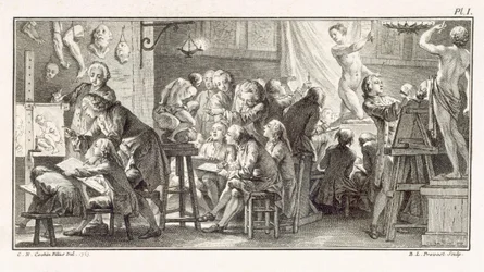 Rajzóra, illusztráció a „Tudományok szótárából”, M. de Lande, 1770 körül (litho)