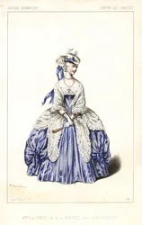 Madame Paul Ernest angol színésznő, mint a márkinő a Gentil Bernard, ou L