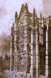 Franciaország - Oise - Department 60 - Beauvais - DR. Oise Tanszéki Múzeum – „" Beauvais Cathedral" metszet