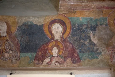 Freskó a Santa Maria Assunta templomban, Arqua Petrarca, Veneto, Olaszország (fotó)