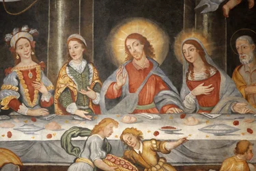 Freskó a Santa Caterina bazilikában, Galatina, Puglia, Galatina, Olaszország