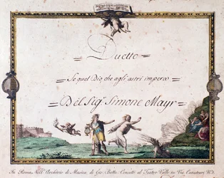 Giovanni Simone Mayr Se quel dio che gli astri impera duettjének frontképe.