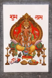 Ganesh kép egy kerámialapon, Rishikesh, India