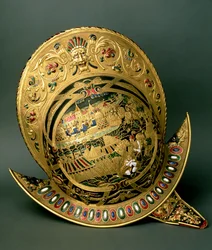 IX. Károly sisakja (1550-74) 16. század (arany és zománc)
