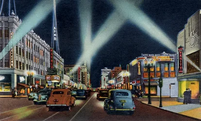 Hollywood boulevard at night California