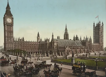 Houses of Parliament, London, 1890-1900 (fénykép-mechanikus nyomat)