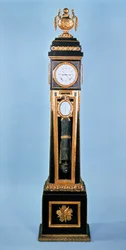 XVI. Lajos ébenfából készült furnérozott egyenlet, hosszú házas óra, Ferdinand Berthoud, Párizs, 18. század vége