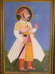 Maharaja Kumbha, festmény, Mehrangarh Fort, Jodhpur, Rajasthan, India, Ázsia (fotó)