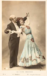 Régi képeslap / Felborult tánc / Angel Heraud