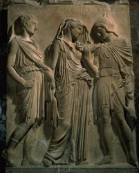 Orpheus, Eurydice és Hermes (márvány)