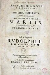 Johannes Kepler (Keppler) (1571-1630) német csillagász „Astronomia nova” (Új csillagászat) címlapja, 1609-ben Heidelbergben.