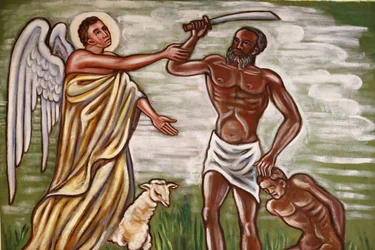 Festmény. Ábrahám, Aneho, Togo áldozata