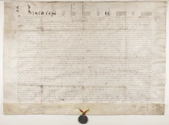 Henry Wardlaw püspök oklevelét megerősítő pápai bulla, recto