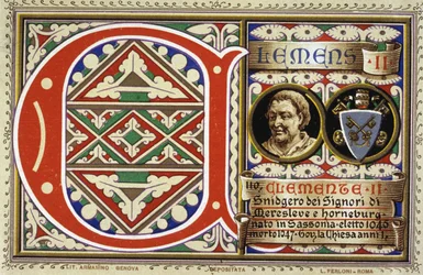 II. Kelemen pápa (1046-1047). 1903-as kromolitográfia.