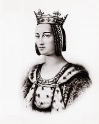 Charlotte de Savoie (1445-1483) francia királyné portréja, metszet, sd.