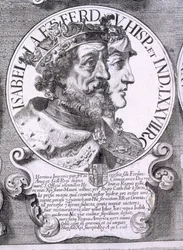 I. Izabella és V. kasztíliai Ferdinánd portréja (litho)