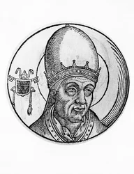 III. János (meghalt 574-ben), a katolikus egyház 61. pápája 561-től, metszet.