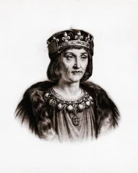 XII. Lajos (1462-1515) francia király portréja. Metszet