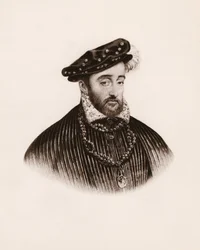 II. Henrik francia király portréja (1519-1559) 19. századi metszet