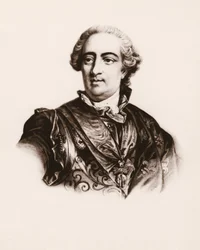 XV. Lajos francia király portréja (1710-1774) 19. századi metszet