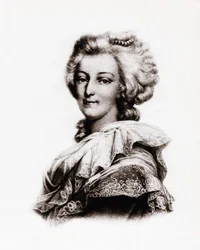 Marie Antoinette osztrák királyné (1755-1793) portréja 19. századi metszet