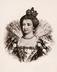 Marie de Medicis (1576-1642) francia királyné portréja 19. századi metszet