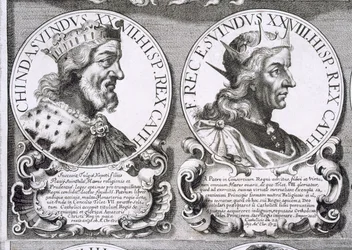 Chindasuinth és Recceswinth portréi (litho)