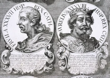 I. Fruela és Asturias Aurelius portréi (litho)