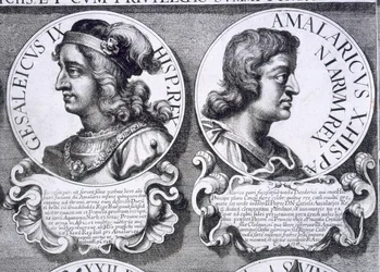 Gesalec és Amaláric portréi (litho)