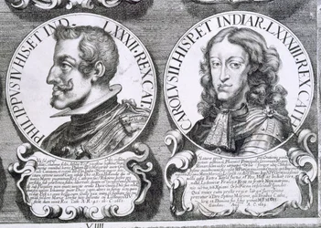 IV. Fülöp és II. Károly portréi (litho)