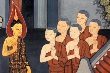 Ráma herceg. A Ramakient ábrázoló falfestmény a Vihara belső falain III. Rama király korából. Wat Pho - Wat Phra Chetuphon. 1788. Bangkok. Thaiföld