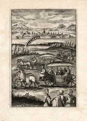 Körmenet lantosokkal, Párizs, 1650 körül (metszet)
