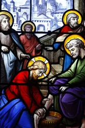 Szent Aignan templom Jézus tanítványai lábát mossa, Chartres, Franciaország