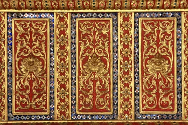 Szobor. A Márvány templom. Milyen BenchamboFit Dushitavanaram Rathchavaravihorn. ೧೮೯೯. Bangkok. Thaiföld