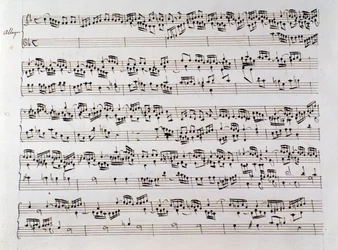 Kottalap Händel fúgájához Domenico Scarlatti és Friedrich Händel két művét tartalmazó kéziratból