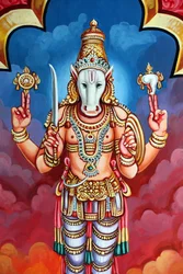 Sri Vadapathira Kaliamman hindu templom. Visnu avatárja. Kalki, a 10. megtestesülés. Szingapúr