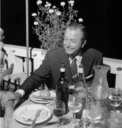 A SZÍNÉSZ, ROBERT YOUNG RENDEZŐ A VELENCE LIDO-BAN - 1954