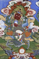 Az Ezer Buddha temploma Dashang Kagyu Ling gyülekezet A templom őre, La Boulaye, Franciaország