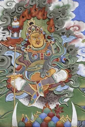 Az Ezer Buddha temploma Dashang Kagyu Ling gyülekezet A templom őre, La Boulaye, Franciaország