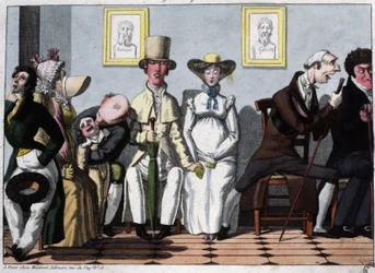 Az orvosi váróterem, a terhes nő, 1850 körül (illusztráció)