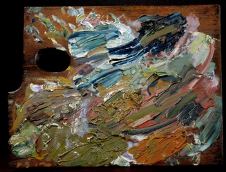 Vincent Van Gogh (1853-1890) holland festő palettája, 35 cm