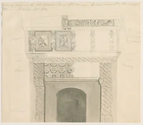 Tittensor – Kéménydarab az udvarházban: ceruza- és mosórajz, 1832. szept.