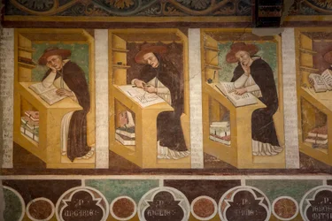 Tommaso Barisini, más néven Tommaso da Modena, sec. XIII, freskó, St. Nicolò templom, hajó, Treviso, Olaszország (fotó)