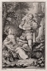 Cím nélküli műfaji jelenet, Párizs 1766 (metszet)