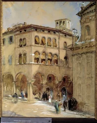 Modene látképe. E. Cappelli akvarellje. Museo Civico de Modene.