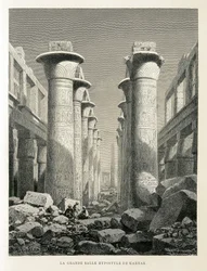 Kilátás a Nagy Hypostyle Hallra, Karnak, Egyiptom Illusztráció Egyiptom atlaszából