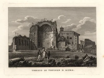 Kilátás a Vénusz és Róma temploma, Vénusz és Róma temploma, Vénusz és Róma temploma romjaira
