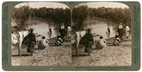 Keresztelés a Jordán folyóban, Palesztina, 1903.