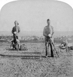 Brit heliográfia a johannesburgi erődből a megszállás híre, búr háború, 1900