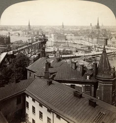 Városkép, Stockholm, Svédország.